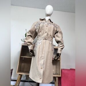 Vintage 1980s Cowgirl Denim & Rhinestone Western Jacket & Skirt Made in USA